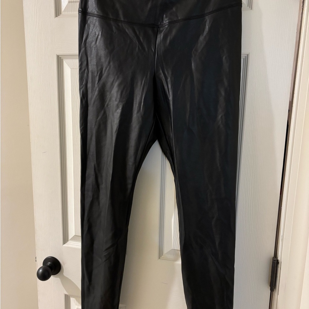 White House Black Market Black Vegan Leather Pants 16L
